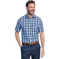 Chums Men's Short Sleeve Seersucker Shirt Champion Croyde in Blue | Size: 2XL