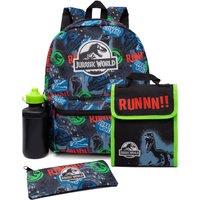 Jurassic World Men's 4 Piece Backpack Set | Boys Black | Official Merch