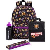 Five Nights At Freddy's Men's 4 Piece Backpack Set | Boys Black
