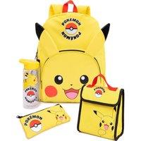 Pokemon Men's 4 Piece Backpack Set | Boys Yellow | Official Merch