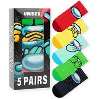Among Us Men's Calf Socks Set of 5 | Boys Multicoloured | Official Merch | Size: 12.5-3