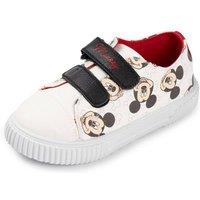 Disney Men's Mickey Mouse All Over Print Velcro Trainers | Boys White | Size: 9