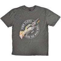 Pink Floyd Men's Wish You Were Here 1975 Cotton T-Shirt in Charcoal | Size: 2XL