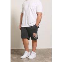 BadRhino Men's Japanese Printed Jogger Shorts in Black | Size: 4XL