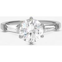 Jon Richard Women's Rhodium Plated Cubic Zirconia Solitaire Ring in Silver | Size: XL