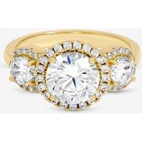Jon Richard Women's Gold Plated Triple Stone Ring | Size: Medium