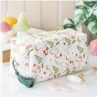 KDMD Women's Fairy Folklore Makeup Bag - Whimsical Travel & Beauty Organizer in White