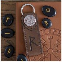 KDMD Women's Viking Rune Faux Leather Keyring - Travel & Heritage Gift in Brown
