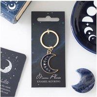 KDMD Women's Blue Moon Phase Crescent Moon Keyring - Celestial Lunar Charm