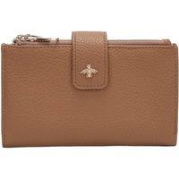 Fontanella Fashion Women's Ardyn Bee Badge Zipper PU Leather Wallet in Light Brown