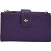 Fontanella Fashion Women's Ardyn Bee Badge Zipper PU Leather Wallet in Purple