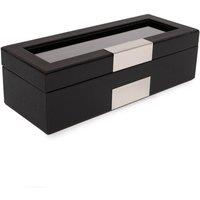 Kennett 5 Slot PU Leather Watch Box - Black Organizer