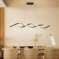 NIVOR 2 Light Wave Black LED Dimmable Kitchen Island Pendant Lamp Adjustable