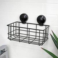 Showerdrape Suctionloc Black Suction Wall Mounted Bottle Basket & Mounting Discs