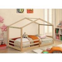Comfy Living Ltd 3ft Wooden House Bed in Natural | Size: Single