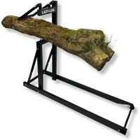 Lazy Tools Steel Saw Horse with Ground Spikes - Heavy-Duty Log Cutting Stand in Black