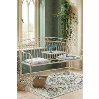Dibor Vintage Large Cream Arched Outdoor Garden Furniture Bench with Table