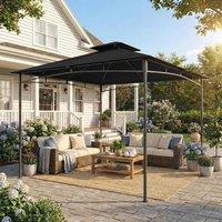 OUTSUNNY 3 x 3 m Gazebo, Outdoor Gazebo Canopy with 2-Tier Roof in Black