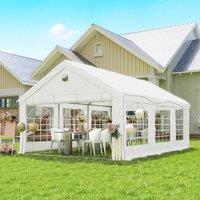 OUTSUNNY 6 x 4 m Party Tent, Heavy Duty Gazebo Canopy with Windows, White | Size: 4m x 6m