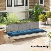 OUTSUNNY Sun Lounger Cushion, Memory Foam Patio Chair Cushion with Ties in Blue