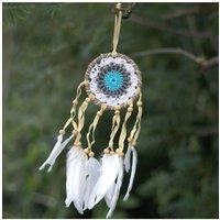 KDMD Pastel Blue Macram Dream Catcher - Handmade Bali Spirit, 9cm