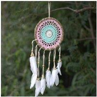 KDMD Pastel Pink Macram Dream Catcher 16cm - Handmade Bali Blessings