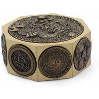 KDMD Feng Shui Lucky Cat & Dragon Spinner for Prosperity & Protection in Gold