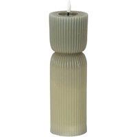 KDMD Luxe Collection Grey Carved LED Candle - Flameless, Real Wax, 2.75x10