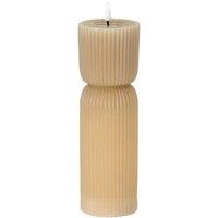 KDMD Luxe Collection Natural Glow 2.75x10 Stone Carved LED Candle in Light Brown