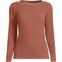 Lands' End Women's Long Sleeve Rib Knit Boatneck Top in Terracotta | Size: 20