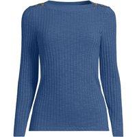 Lands' End Women's Plus Long Sleeve Rib Knit Boatneck Top in Light Blue | Size: 24-26