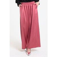 Liquorish Women's Pink Satin Wide Leg Trousers