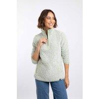 Weird Fish Women's Pipper Cosy 1/4 Zip Fleece in Pale Green | Size: 8