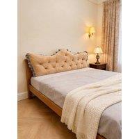 Living and Home Crown-Shaped Ruffled Bed Headboard Pillow in Camel | Size: Large
