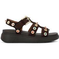 Carvela Women's 'Amalfi Flatform' Suede Sandals in Dark Brown | Size: 8