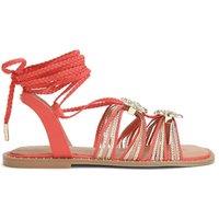Carvela Women's 'Marina Flat Tie Sandal' Sandals in Orange | Size: 9