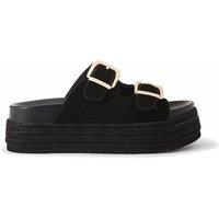 Carvela Women's 'Perla Flatform' Fabric Sandals in Black | Size: 8