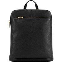 Kitise Women's Genuine Italian Leather Convertible Backpack Shoulder Handbag in Black
