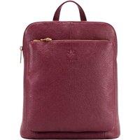 Kitise Women's Genuine Italian Leather Convertible Backpack Shoulder Handbag in Burgundy