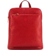 Kitise Women's Genuine Italian Leather Convertible Backpack Shoulder Handbag in Red