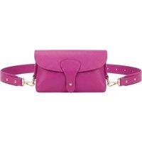 Kitise Women's Magnetic Flap Closure Genuine Italian Leather Crossbody Bag in Fuchsia