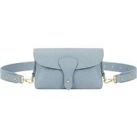 Kitise Women's Magnetic Flap Closure Genuine Italian Leather Crossbody Bag in Light Blue