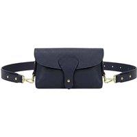 Kitise Women's Magnetic Flap Closure Genuine Italian Leather Crossbody Bag in Navy