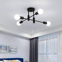 NIVOR Modern 4 Light Metal Industrial Sputnik Bracket Chandelier Black E27