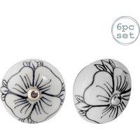 Nicola Spring Round Ceramic Cabinet Knobs - Black Bud - Pack of 6 | Size: 1000mm x 500mm