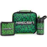 Minecraft Men's Lunch Bag Bottle & Snack Pot | Boys Green | Official