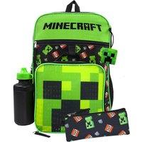Minecraft Men's 5 Piece Backpack Set | Boys Black | Official Merch