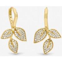 Jon Richard Women's Gold Plated & Cubic Zirconia Leaf Earrings