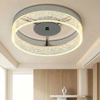 NIVOR 20W LED Flush Mount Ceiling Light Chrome Clear Acrylic Round 3000K in Silver