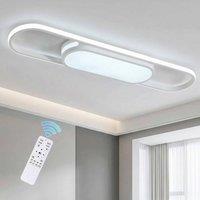 NIVOR 70cm Linear Dimmable LED Flush Mount Ceiling Lights & Remote in White